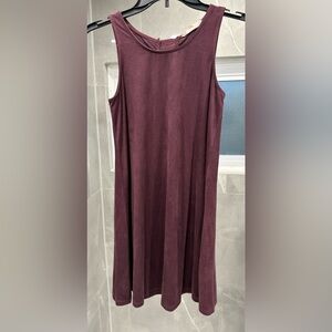High neck velvet feel mini dress